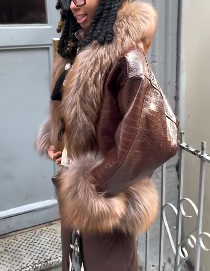 Faux Fur Patchwork Leather Jacket