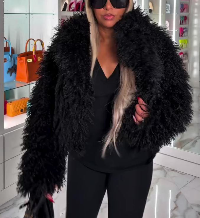 Autumn/Winter Curly Fur Short Coat