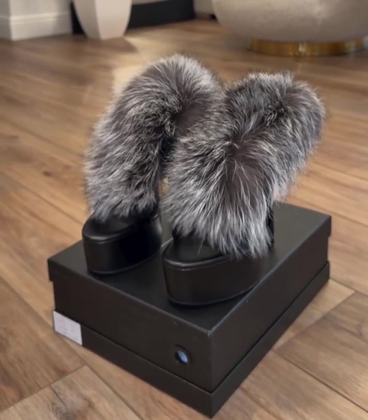 Furry Strappy High Heels