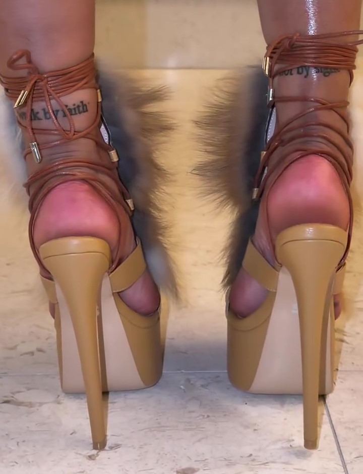 Furry Strappy High Heels