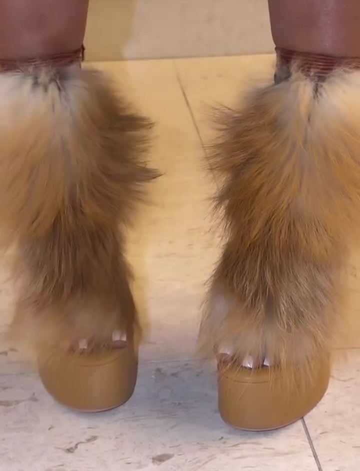 Furry Strappy High Heels