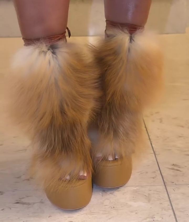 Furry Strappy High Heels