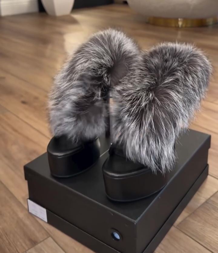 Furry Strappy High Heels