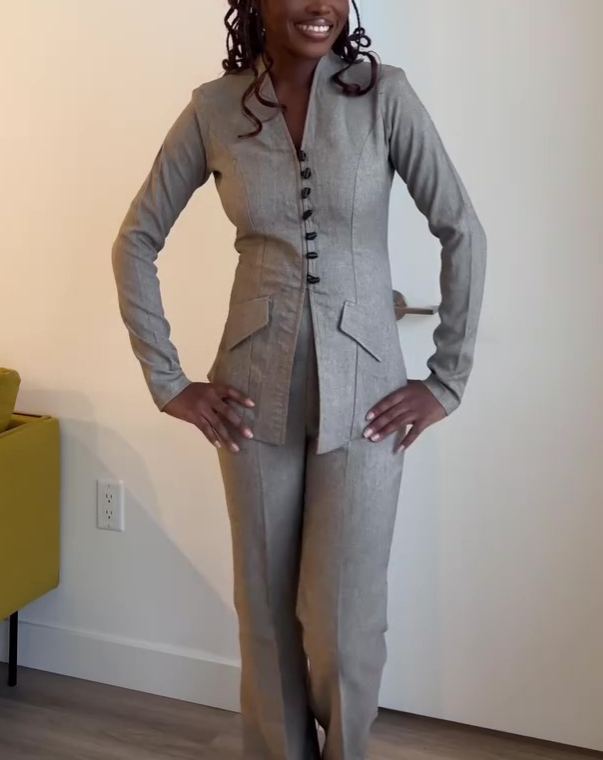 Women's solid color two-piece set