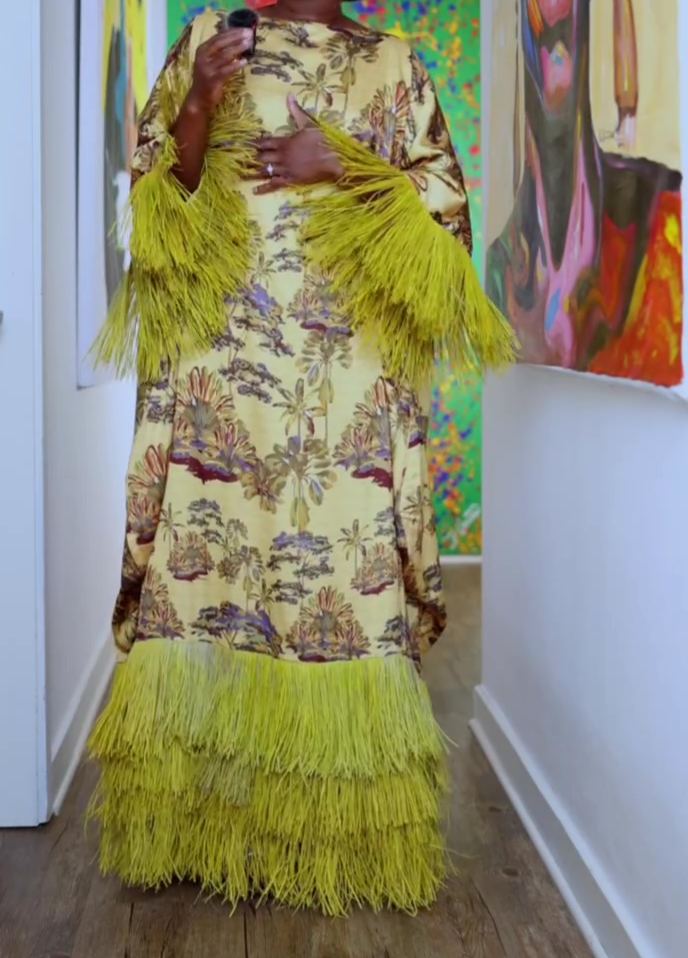 Multi-layered Tassel Print Dress