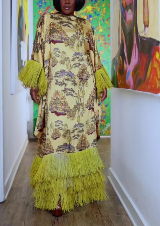 Multi-layered Tassel Print Dress