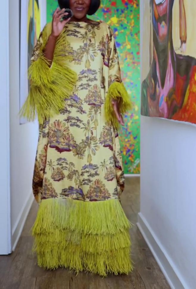 Multi-layered Tassel Print Dress