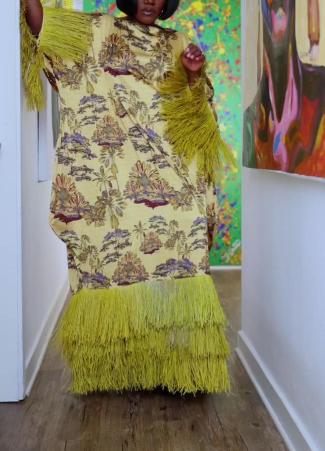 Multi-layered Tassel Print Dress