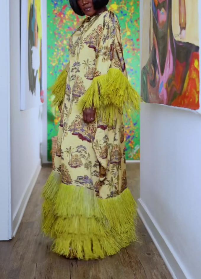 Multi-layered Tassel Print Dress