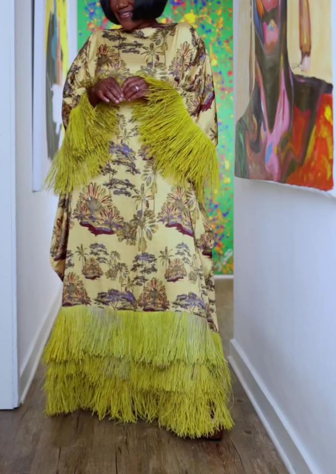 Multi-layered Tassel Print Dress