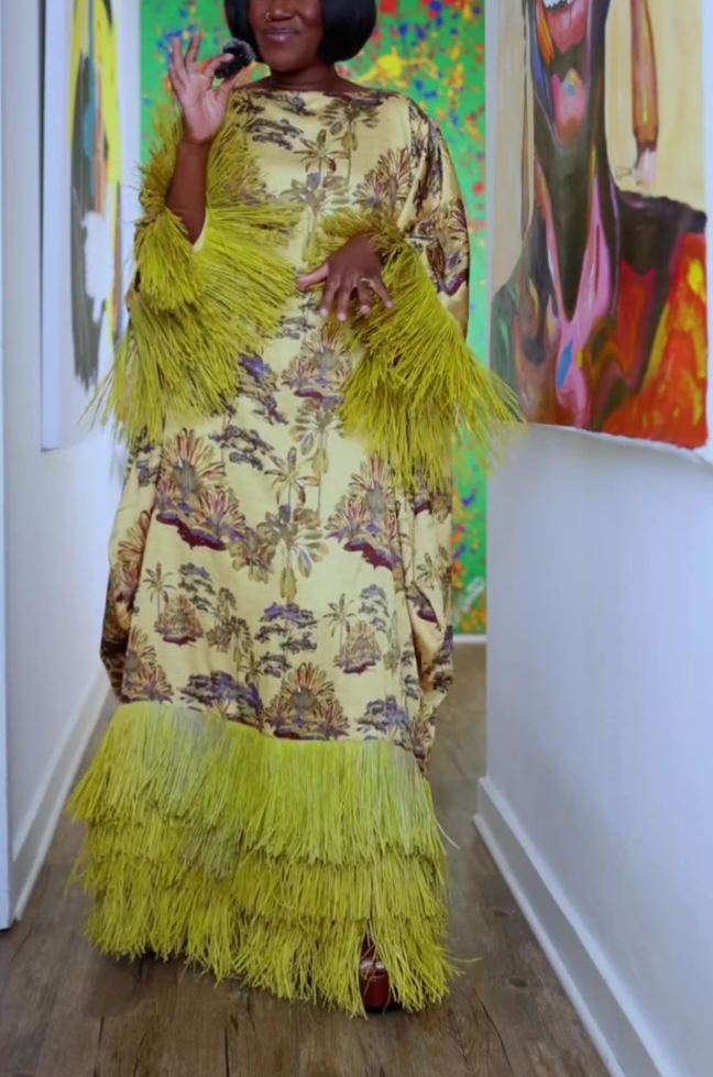 Multi-layered Tassel Print Dress