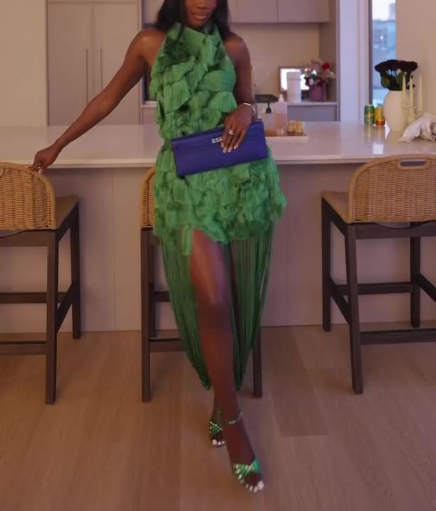 Green Pearl Tassel 2-Piece Set