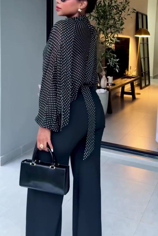 New Spring Polka Dot Sheer Top