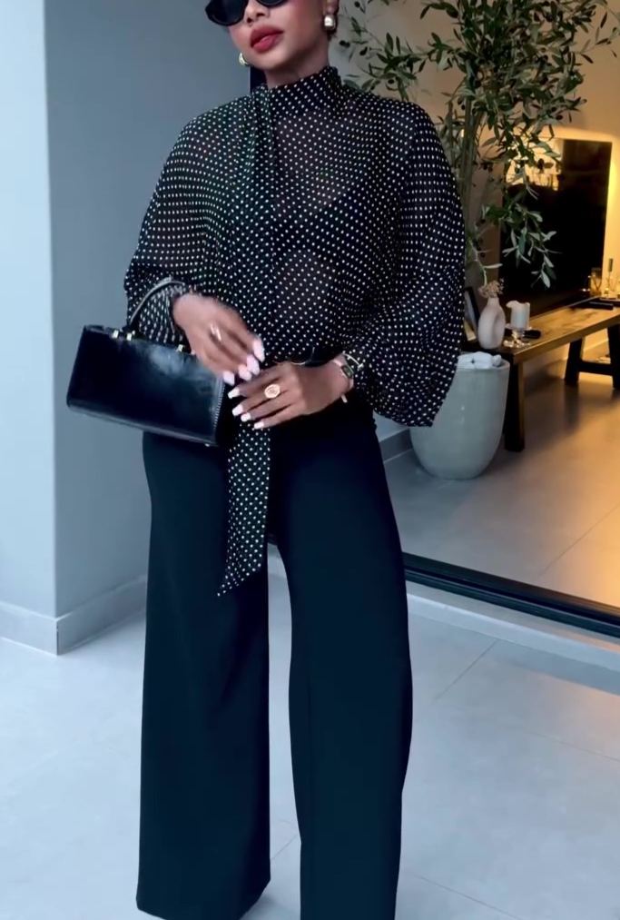 New Spring Polka Dot Sheer Top