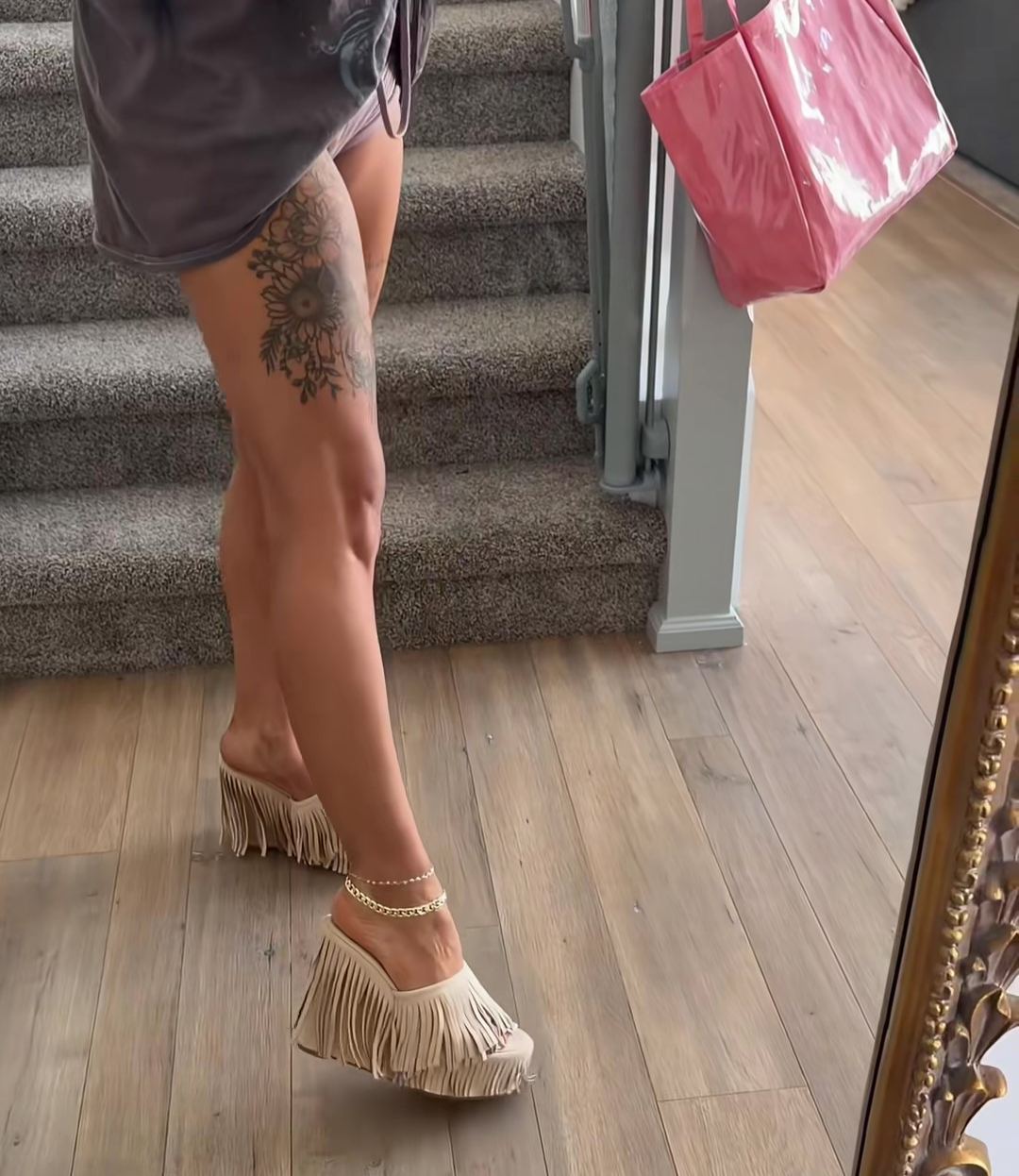 Tassel wedge sandals