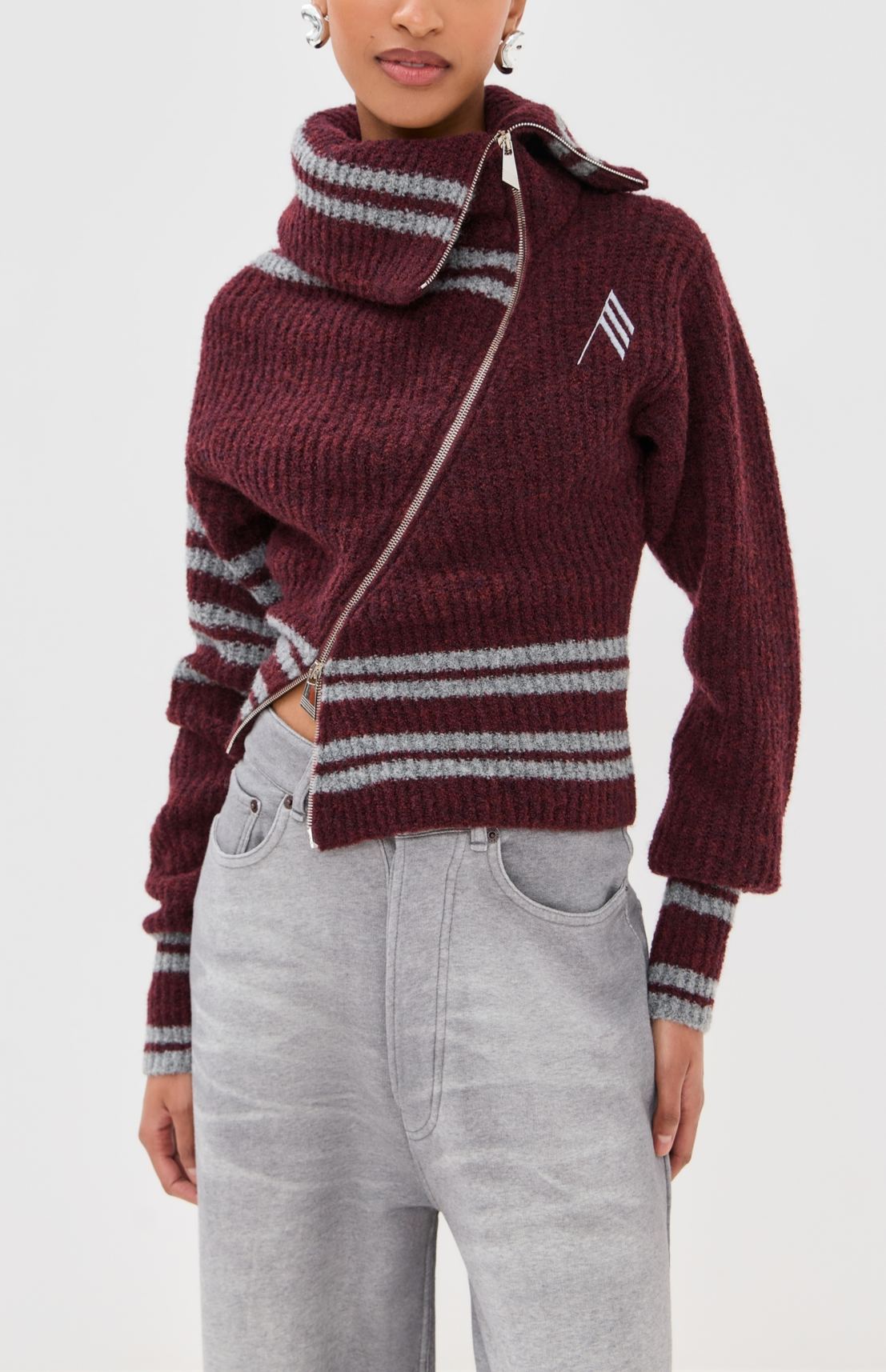 Knitted Zipper Cardigan