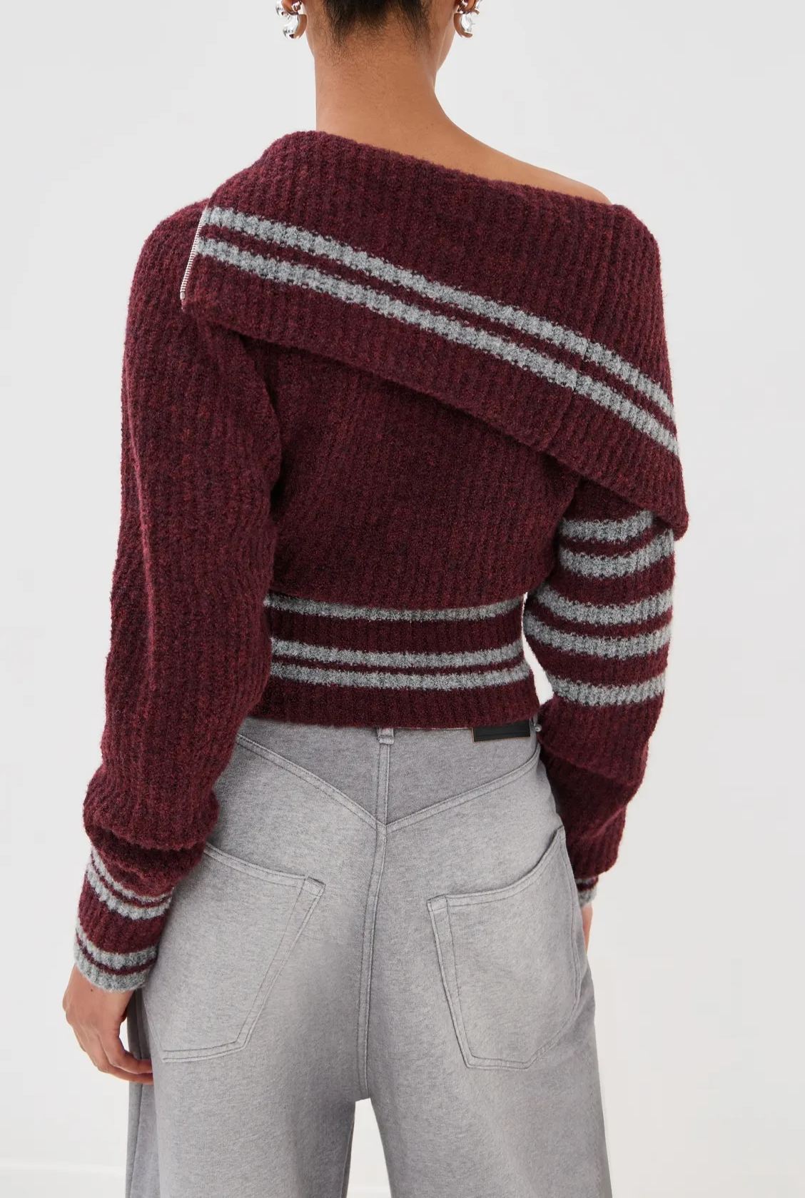 Knitted Zipper Cardigan