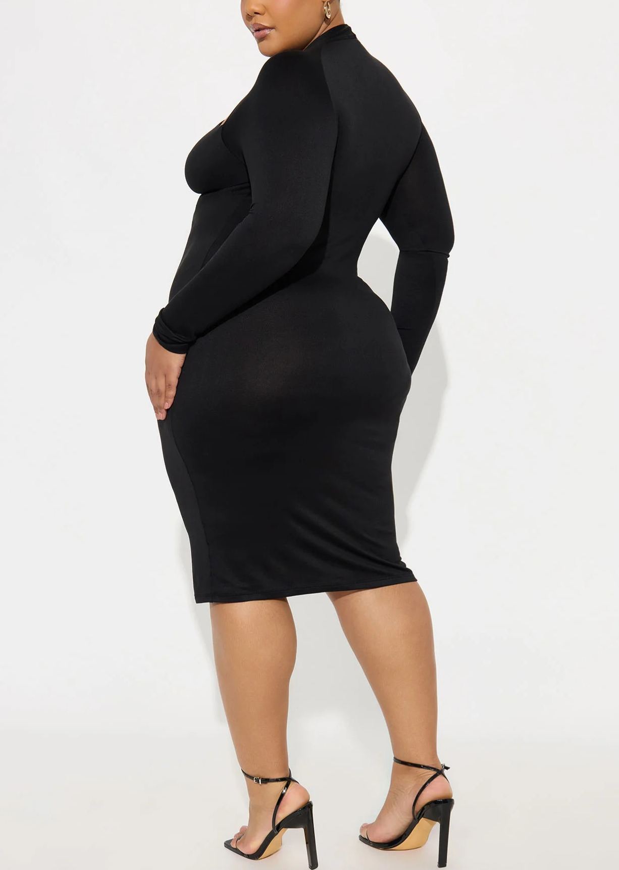 Knitted Cross-front Midi Dress