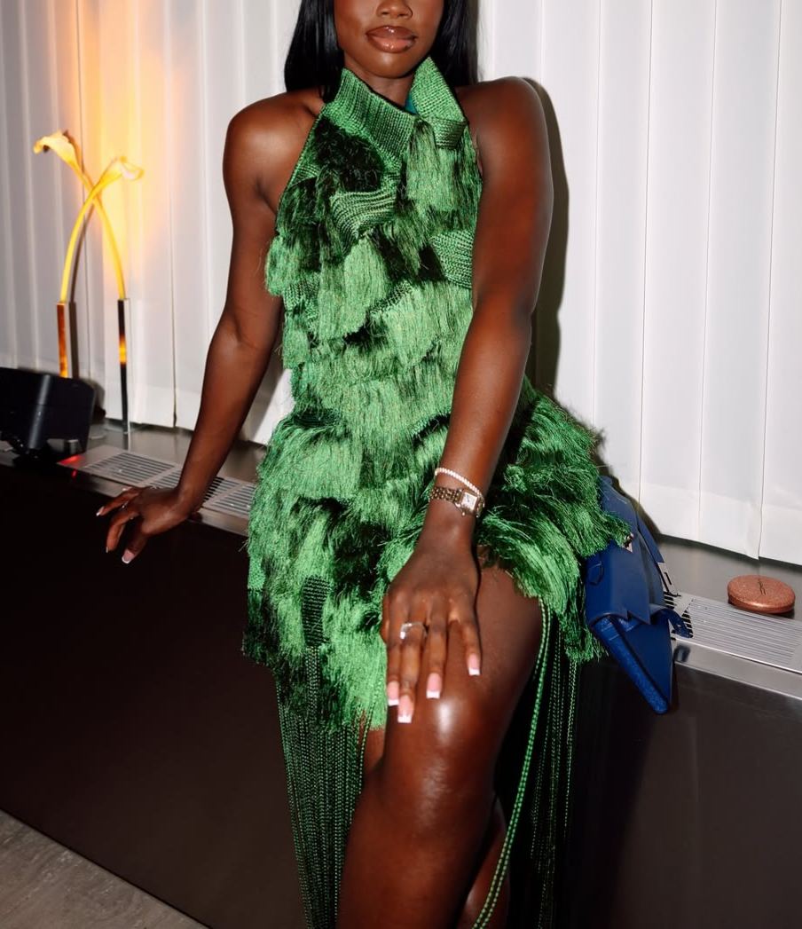 Green Pearl Tassel 2-Piece Set