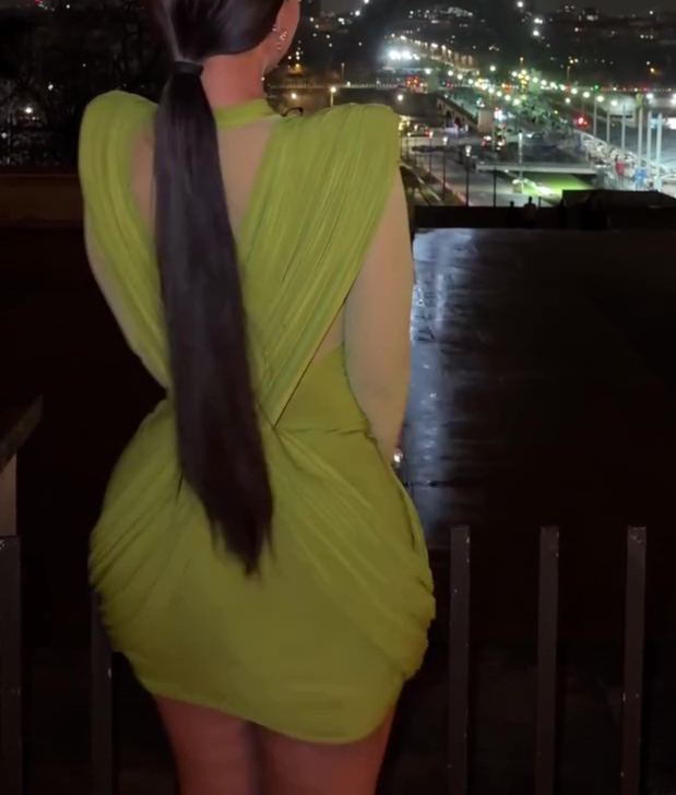 Green Elegant Mesh Mini Dress