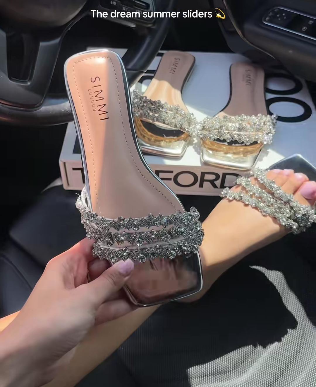 Dreamy Rhinestone Flat Sandals