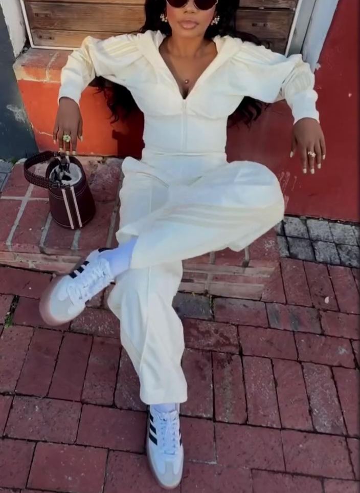 Solid Color Zipper Sports Casual Suit