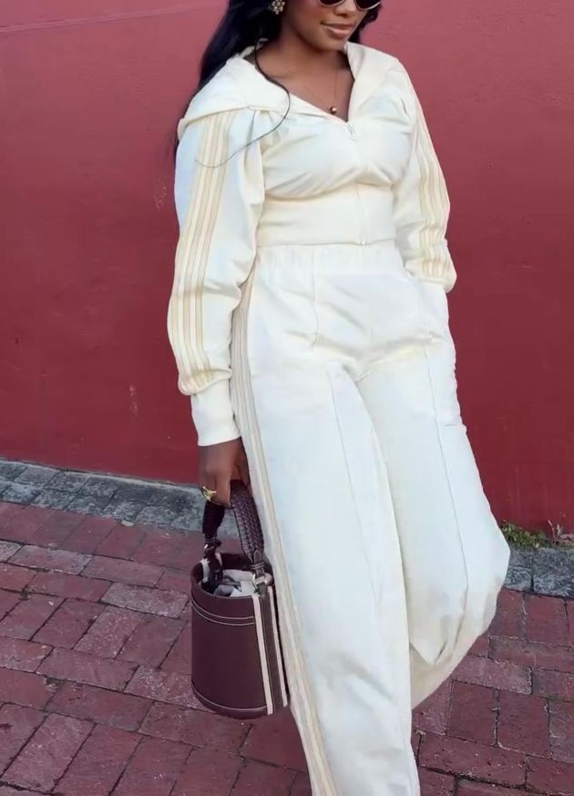 Solid Color Zipper Sports Casual Suit