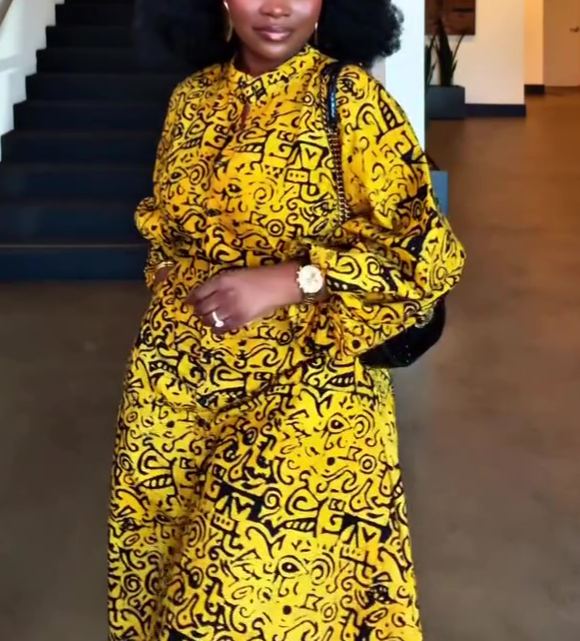 2026 New Printed Long-Sleeved Dress