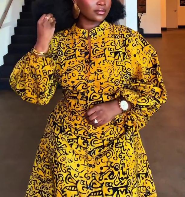 2026 New Printed Long-Sleeved Dress