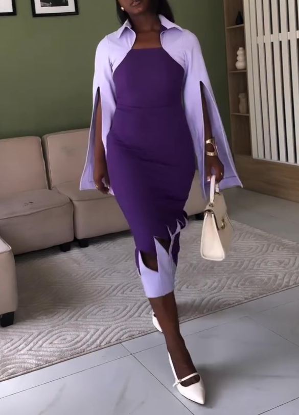 Cape-style Midi Dress