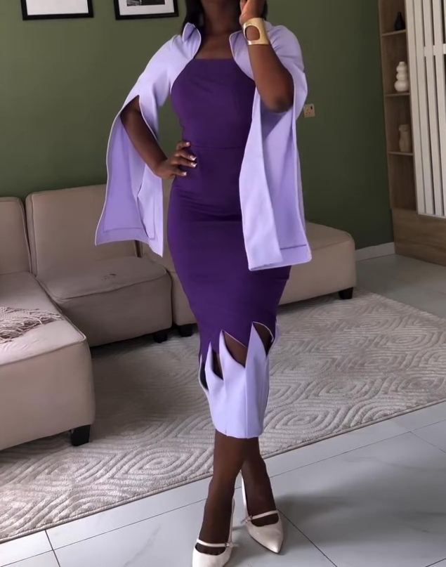 Cape-style Midi Dress