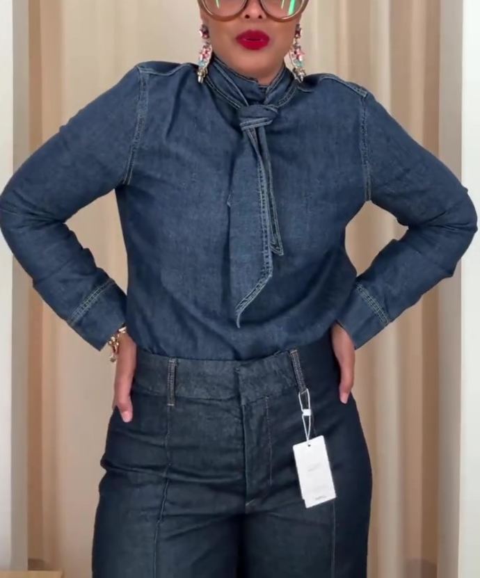 2026 New Style Tie-Tie Denim Top