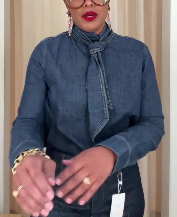 2026 New Style Tie-Tie Denim Top