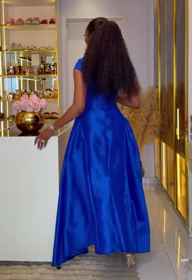 Royal Blue Elegant Short-Sleeved Dress