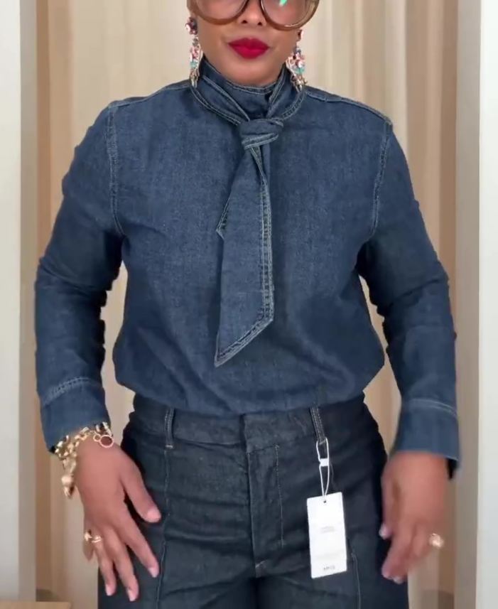 2026 New Style Tie-Tie Denim Top