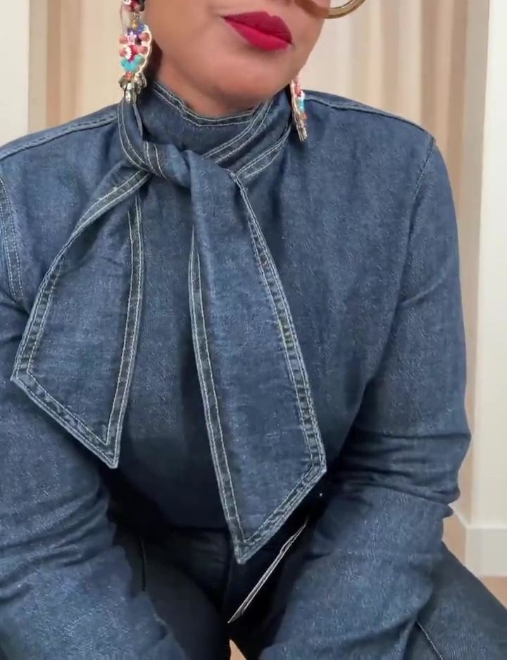 2026 New Style Tie-Tie Denim Top