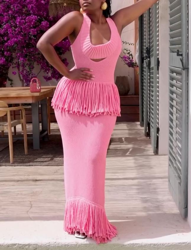 Knitted Tassel Beach Vacation Set