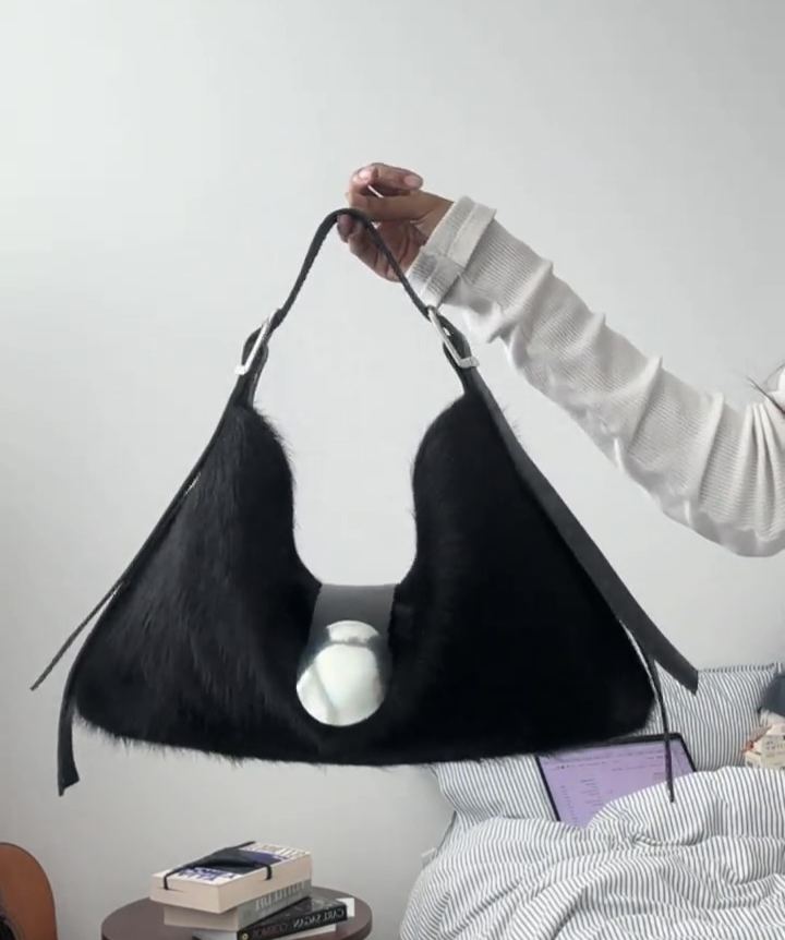 Motorbike Girl Plush Shoulder Bag