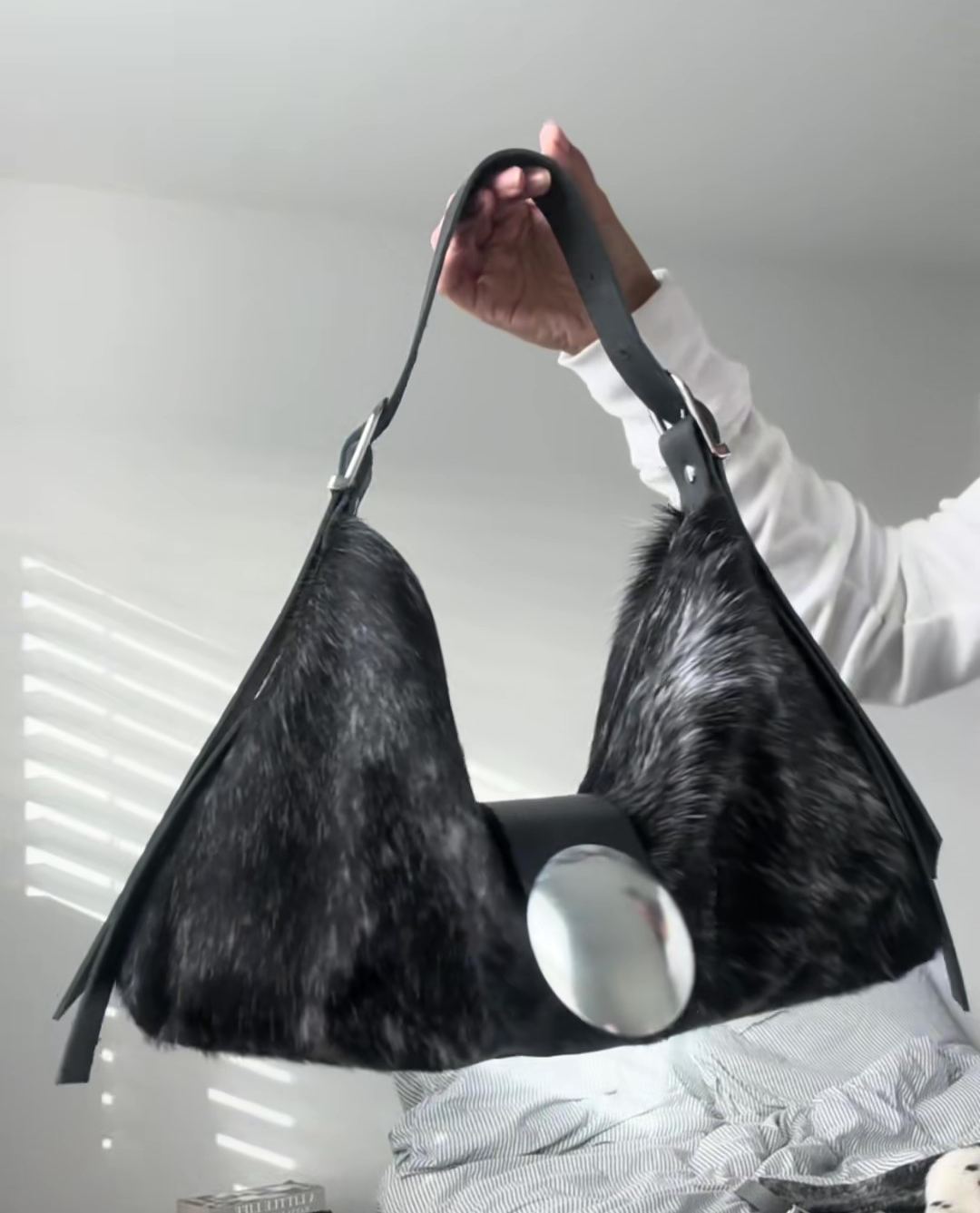 Motorbike Girl Plush Shoulder Bag