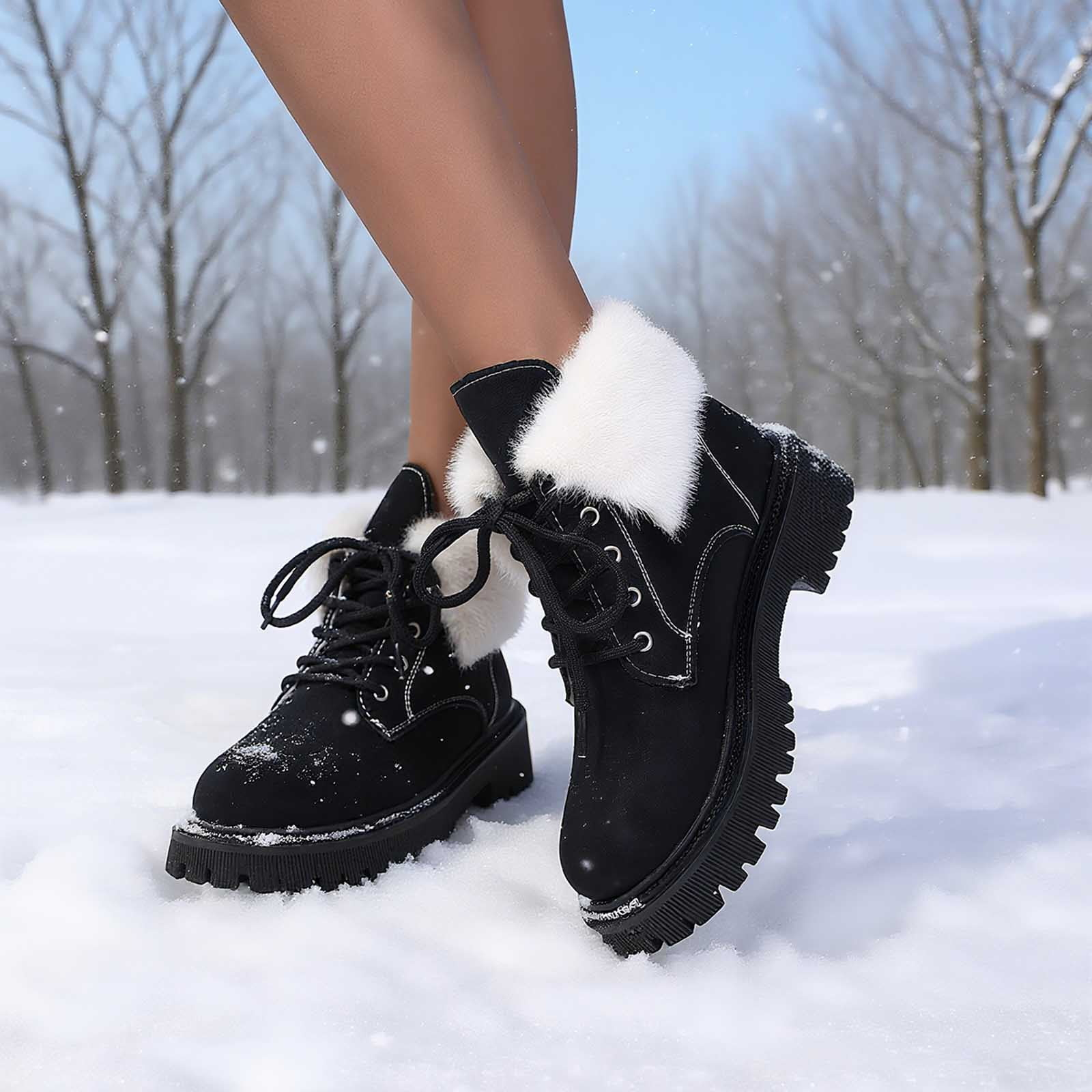 (⏳NOW ON: 70% OFF Sale! 🔥)Women’s Winter Lace-Up Ankle Boots – Thick Sole, Cozy & Stylish Daily Wear