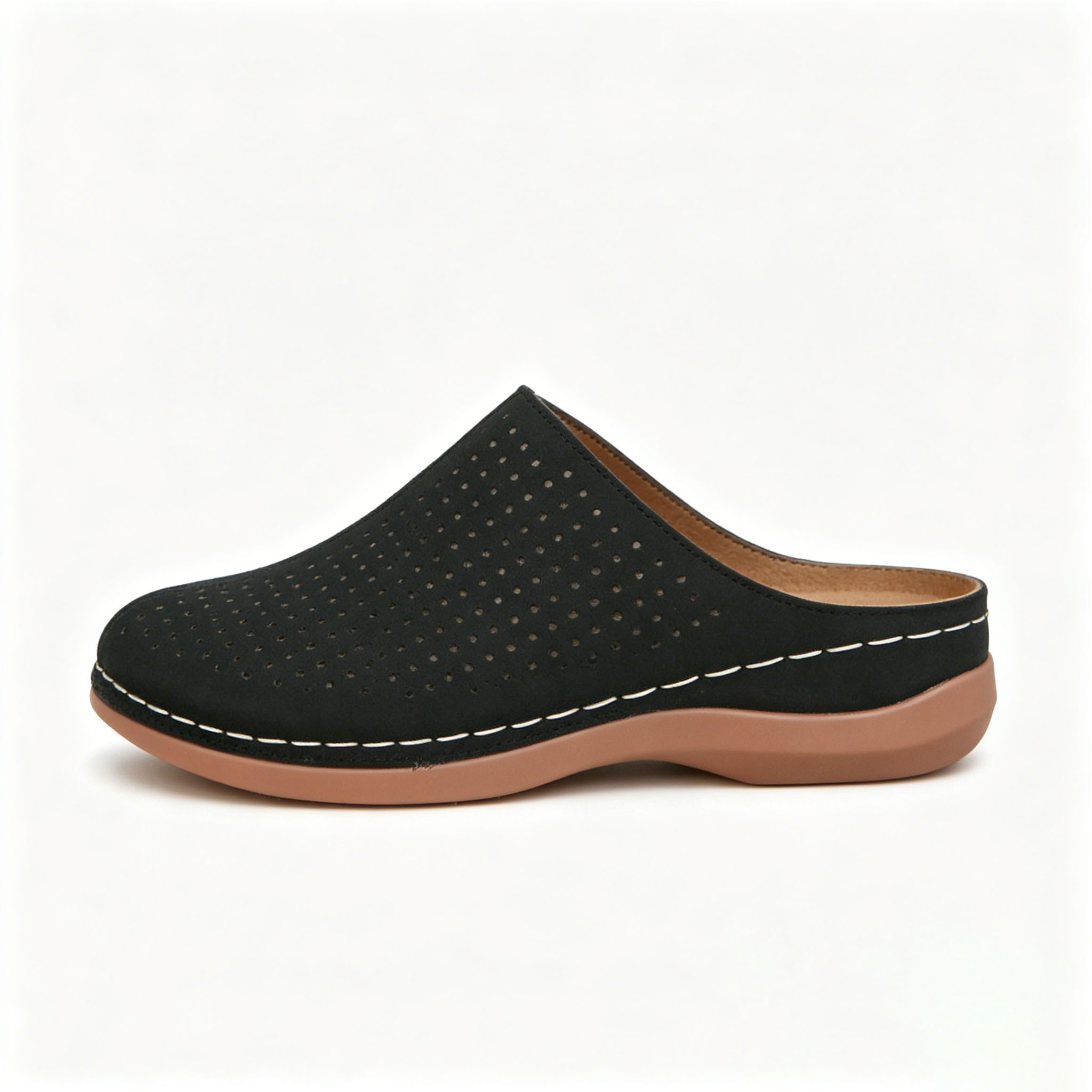 Orthopedic Slip-On Mules for Women, Breathable Perforated Clogs with Arch Support