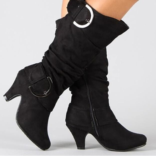 (⏳NOW ON: 70% OFF Sale! 🔥)Sexy Suede Mid-Calf Boots for Women – Vintage Warm Winter Fashion Ankle & Riding Boots