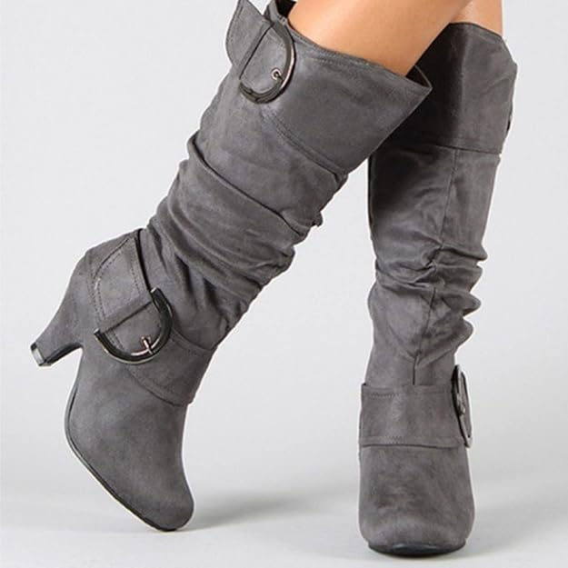 (⏳NOW ON: 70% OFF Sale! 🔥)Sexy Suede Mid-Calf Boots for Women – Vintage Warm Winter Fashion Ankle & Riding Boots