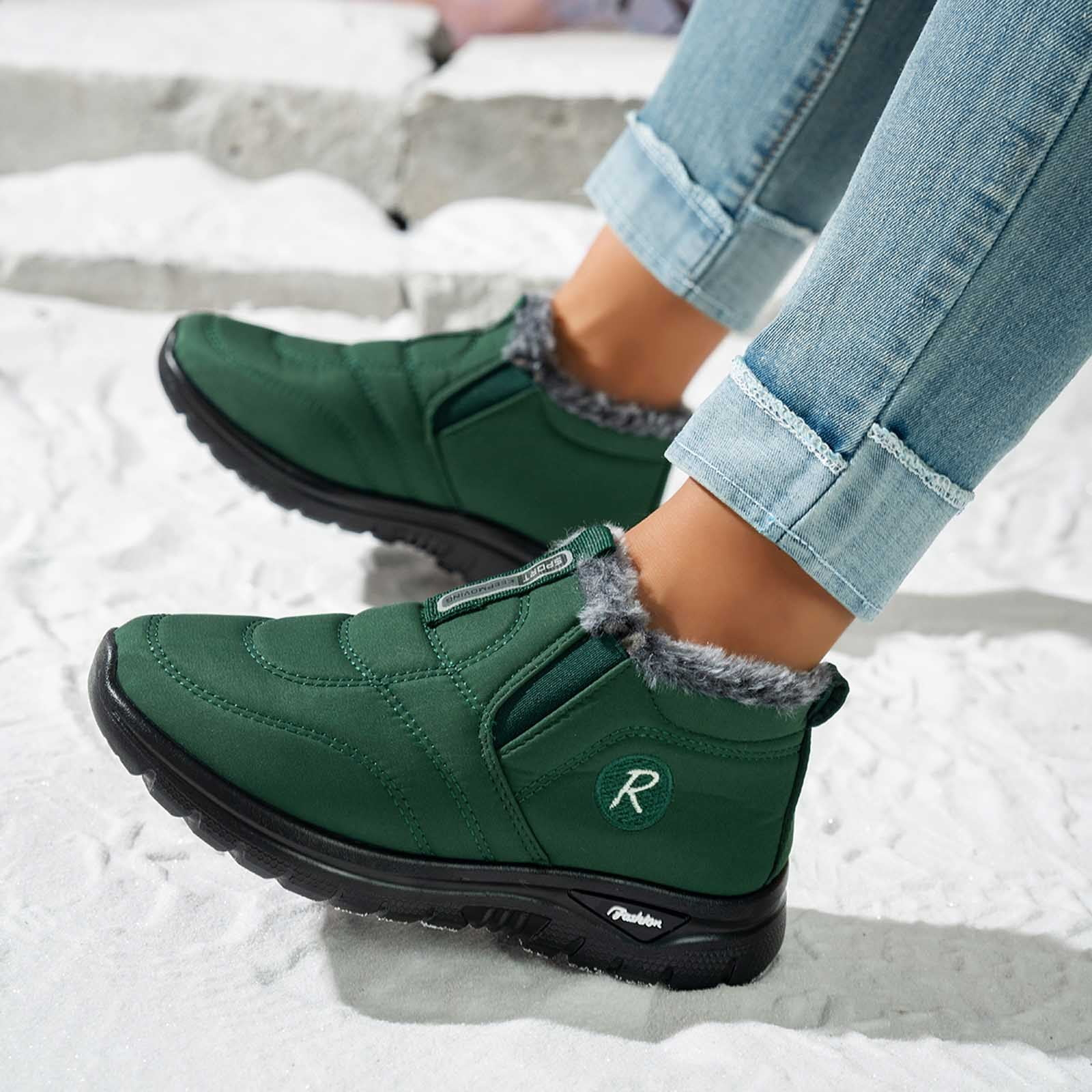 (⏳NOW ON: 50% OFF Sale! 🔥)Snow Boots for Women Slip on Winter Warm Shoes Fashion