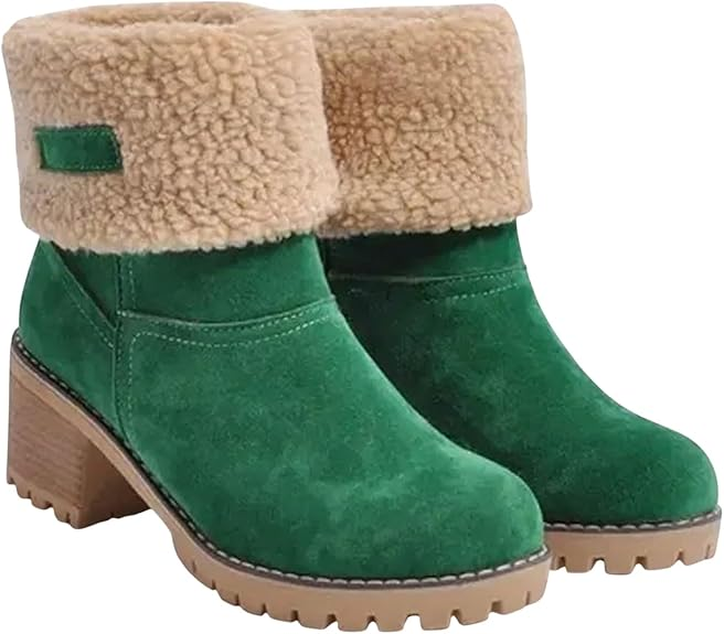 (⏳NOW ON: 70% OFF Sale! 🔥)Women’s Fashion High Heel Ankle Booties | Soft Suede Warm Fur Platform Boots
