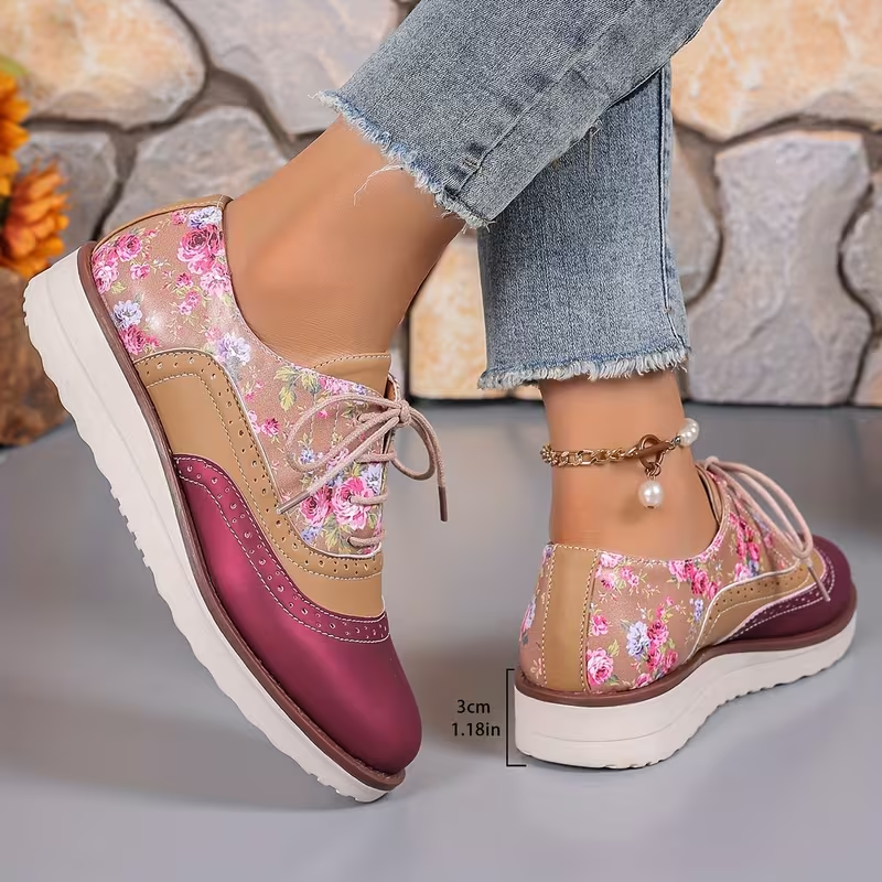 (⏳NOW ON: 70% OFF Sale! 🔥)Women’s Floral Slip-On Loafers – Lightweight Comfortable Round Toe Casual Shoes with Lace Detail