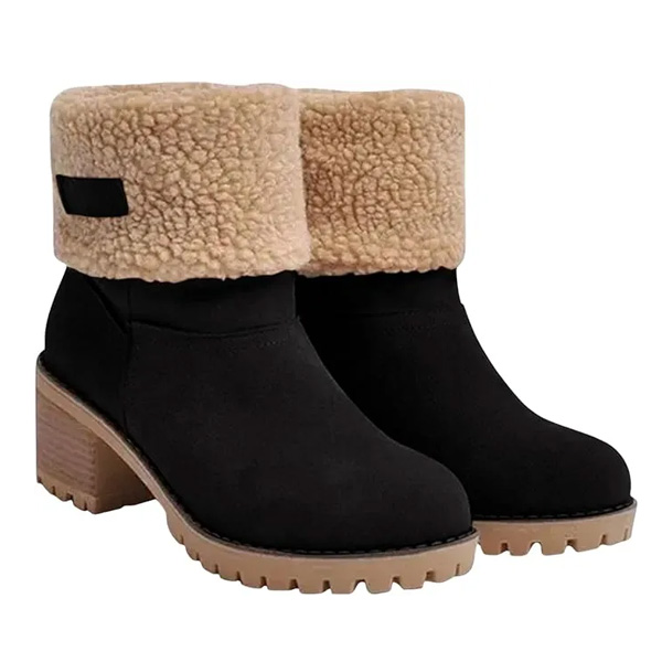 (⏳NOW ON: 70% OFF Sale! 🔥)Women’s Fashion High Heel Ankle Booties | Soft Suede Warm Fur Platform Boots