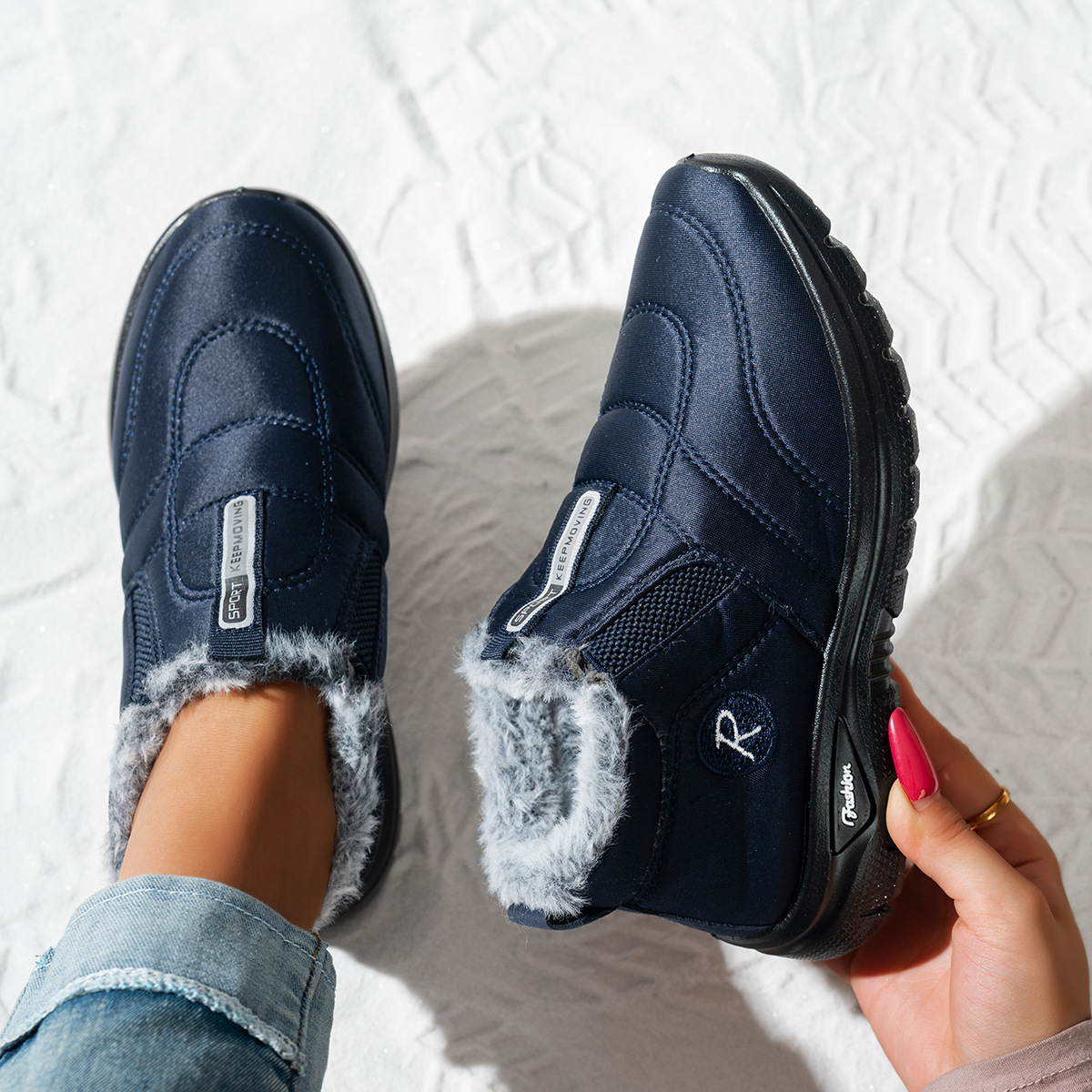 (⏳NOW ON: 50% OFF Sale! 🔥)Snow Boots for Women Slip on Winter Warm Shoes Fashion