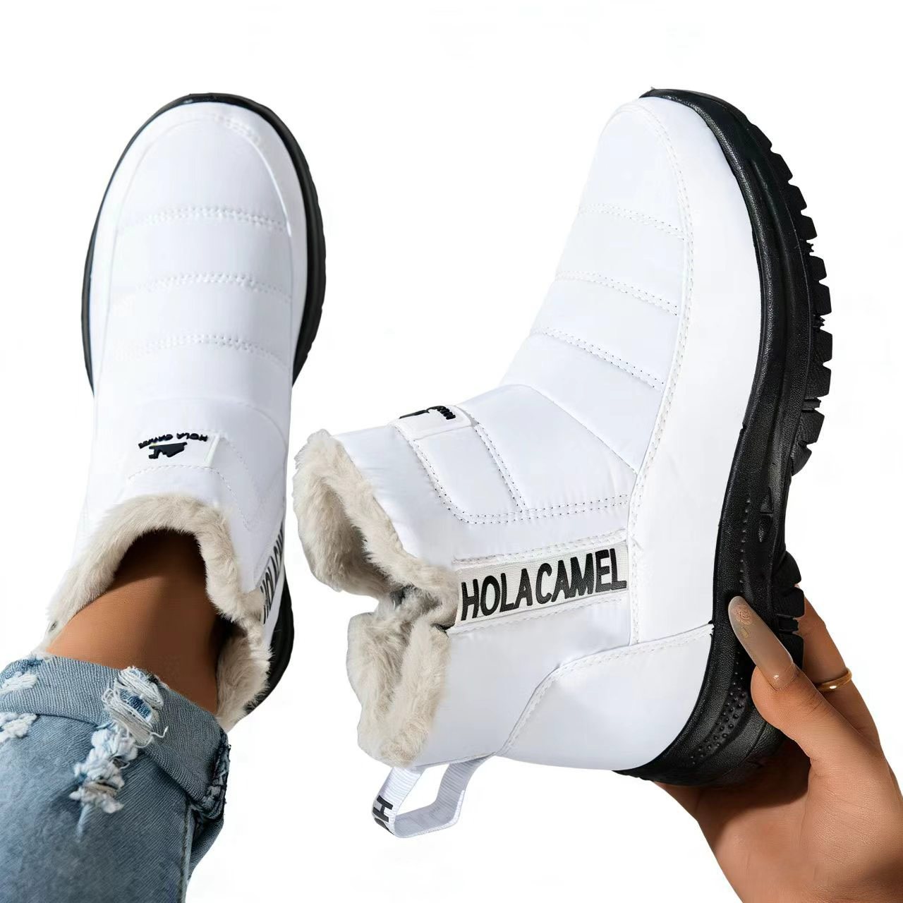 (⏳NOW ON: 50% OFF Sale! 🔥)Waterproof Anti-Slip Winter Snow Boots for Men & Women, Warm Fur-Lined Outdoor Boots