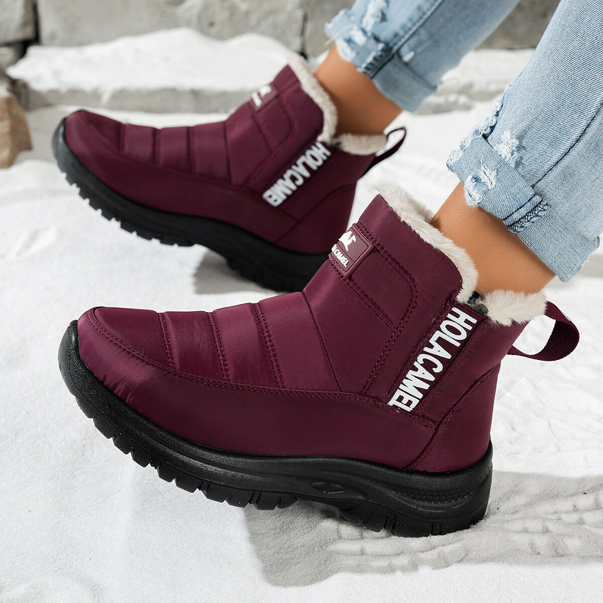 (⏳NOW ON: 50% OFF Sale! 🔥)Waterproof Anti-Slip Winter Snow Boots for Men & Women, Warm Fur-Lined Outdoor Boots